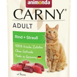 Sparpaket 12 x 85 g Animonda Carny Adult Rind + Strauß Katzen Nassfutter Bestseller